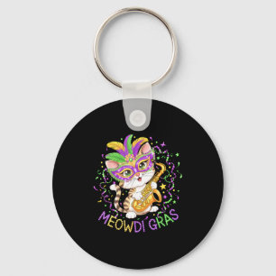 Porte-clés Conception de chat de Mardi gras drôle