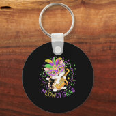 Porte-clés Conception de chat de Mardi gras drôle (Recto)