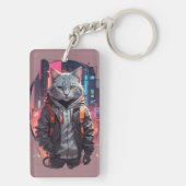 Porte-clés Conception de chat de rue urbaine (Dos)