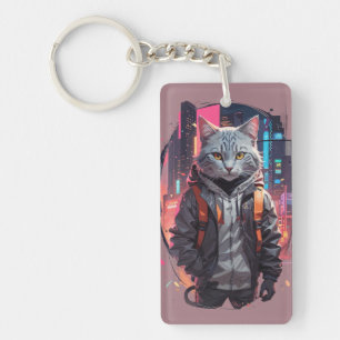 Porte-clés Conception de chat de rue urbaine