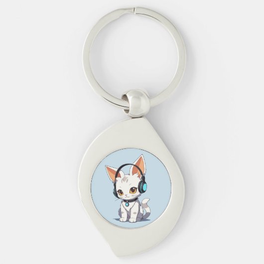 Porte-clés Conception de chat kawaii charmante (Devant)