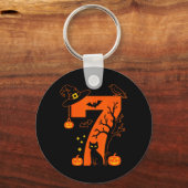 Porte-clés Conception de chat noir d'Halloween numéro 7 effra (Recto)