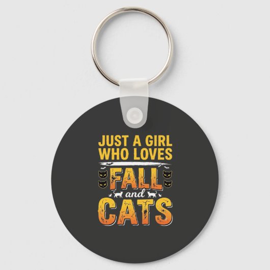 Porte-clés Conception de chats d'automne Halloween Fille_1 (Recto)