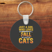 Porte-clés Conception de chats d'automne Halloween Fille_1 (Recto)