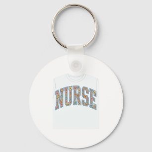 Porte-clés Conception de chemise à lettres universitaires flo