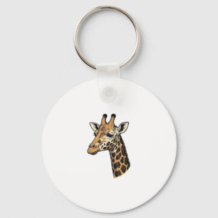 Porte-clés Conception de chemise de portrait de girafe gravur