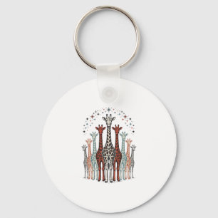 Porte-clés Conception de chemise de safari troupeau de girafe