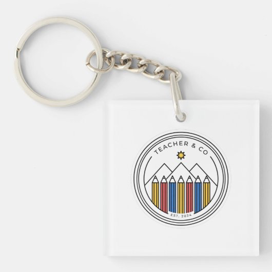 Porte-clés Conception de chemise d'enseignant - Retour à l'éc (Devant)