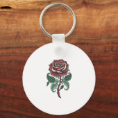 Porte-clés Conception de chemise florale de rose gravée vinta (Recto)
