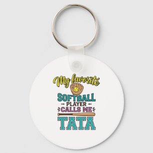 Porte-clés Conception de chemise Mon joueur de softball préfé
