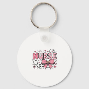Porte-clés Conception de chemise vectorielle Cute Nurse Bow H
