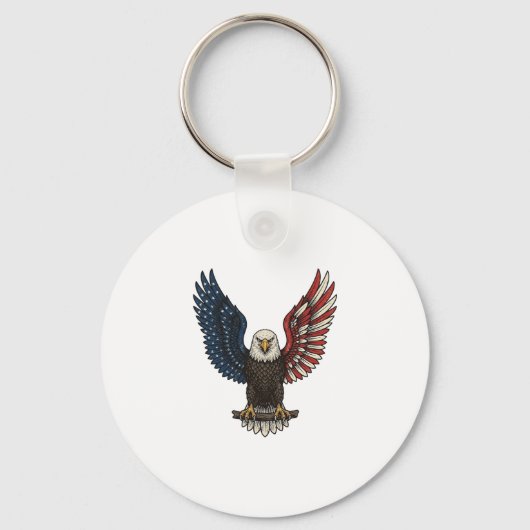 Porte-clés Conception de chemise vectorielle d'aigle patrioti (Recto)