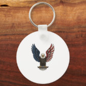 Porte-clés Conception de chemise vectorielle d'aigle patrioti (Recto)