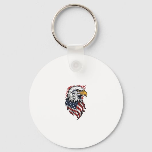 Porte-clés Conception de chemise vectorielle d'aigle patrioti (Recto)