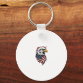 Porte-clés Conception de chemise vectorielle d'aigle patrioti (Recto)