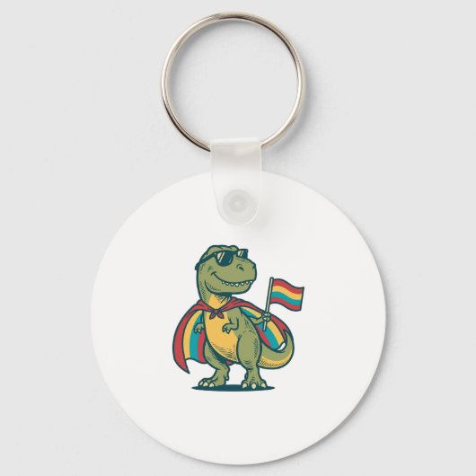 Porte-clés Conception de chemise vectorielle de dinosaure de (Recto)