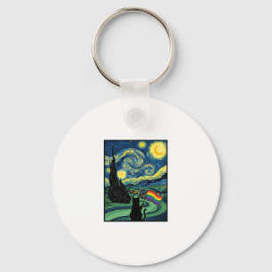 Porte-clés Conception de chemise vectorielle de paysage noctu