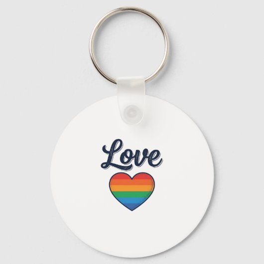 Porte-clés Conception de chemise vectorielle Love Rainbow Hea (Recto)
