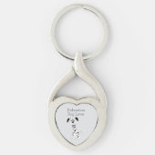 Porte-clés Conception de chien dalmate sur fond de couleur au (Devant)