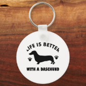Porte-clés conception de chien daschund (Recto)