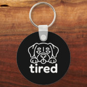 Porte-clés Conception de chien fatigué mignon (Recto)