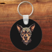 Porte-clés Conception de chien zombie Halloween drôle 2 (Recto)