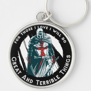 Porte-clés Conception de citation de chevalier courageux