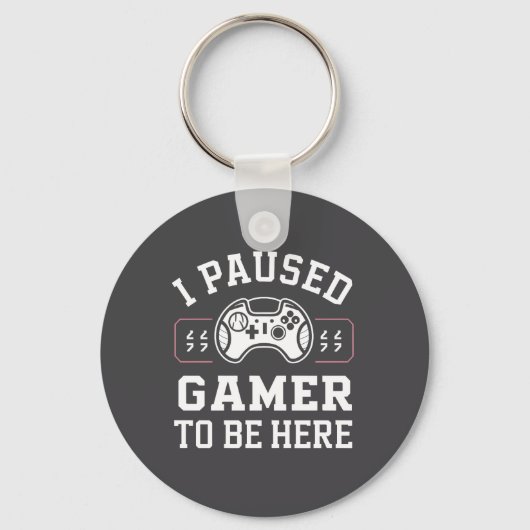 Porte-clés Conception de citation de gamer en pause (Recto)