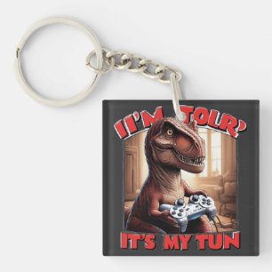 Porte-clés Conception de citation de joueur de T-Rex drôle