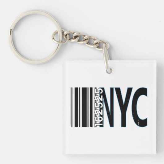 Porte-clés Conception de code à barres New York City 1625 (Devant)