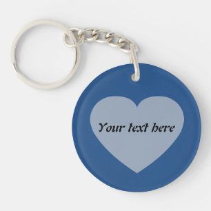 Porte-clés Conception de coeur de texte personnalisé simple