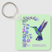 Porte-clés Conception de colibri Fleurs botaniques Amoureux d (Recto)