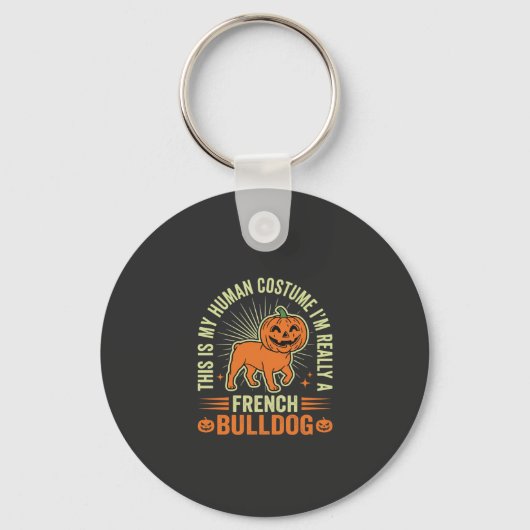 Porte-clés Conception de costume humain drôle de bouledogue f (Recto)