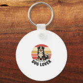 Porte-clés Conception de coucher de soleil de chien mignon gr (Recto)