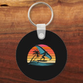 Porte-clés Conception de coucher de soleil rétro Wing Foiling (Recto)