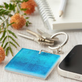Porte-clés Conception de couleur Abstraite bleue solide (Devant Droit)