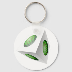 Porte-clés Conception de cube 3D avec Globe Vert