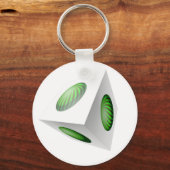 Porte-clés Conception de cube 3D avec Globe Vert (Recto)
