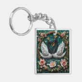 Porte-clés Conception de cygnes couronnés pour cadeau de natu (Devant gauche)