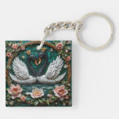 Porte-clés Conception de cygnes couronnés pour cadeau de natu (Dos)