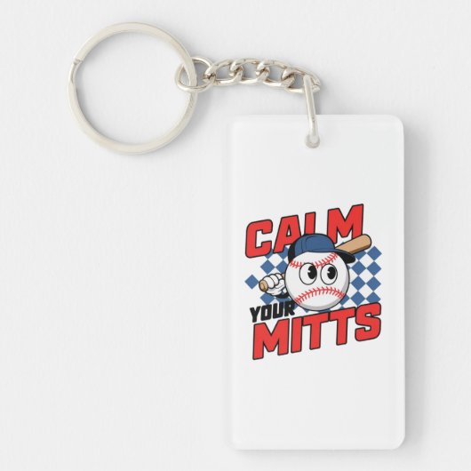 Porte-clés Conception de dessin animé de baseball Calmez Vos  (Devant)