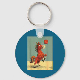 Porte-clés Conception de dessin animé de basket-ball drôle de