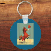 Porte-clés Conception de dessin animé de basket-ball drôle de (Recto)