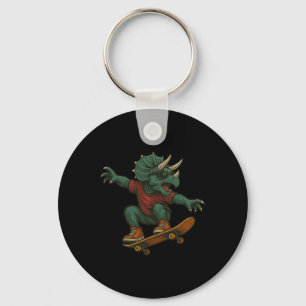 Porte-clés Conception de dinosaure Triceratops de planche à r