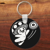 Porte-clés Conception de disc golf cool, joli champignon drôl (Recto)