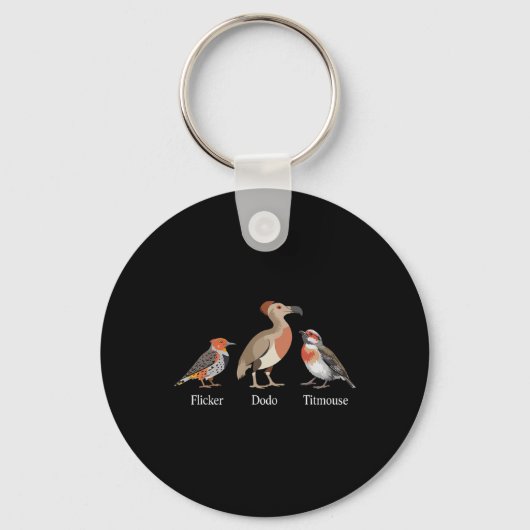 Porte-clés Conception de Dodo mésange observateur d'oiseaux a (Recto)