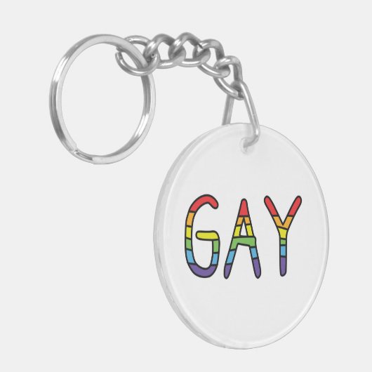 Porte-clés Conception de Doodle Gay (Devant gauche)