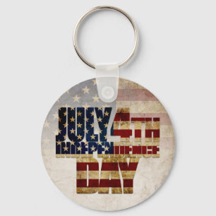 Porte-clés Conception de drapeau vintage pour la fête de l'in