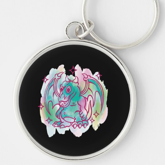 Porte-clés Conception de fantaisie de dragon mignon (Devant)