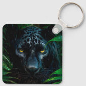 Porte-clés Conception de faune de jungle de panthère noire my (Dos)